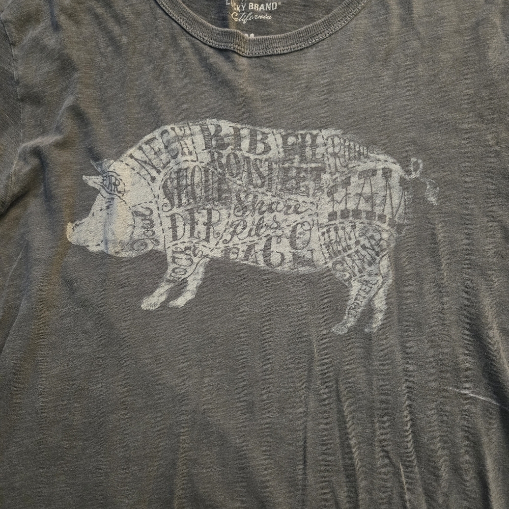 Lucky Brand Original Chop Shop Gray T Shirt - Picture 2 of 5